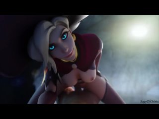 witch mercy fucked in cowgirl position (blender animation w-sound) - big ass tits bbw pawg
